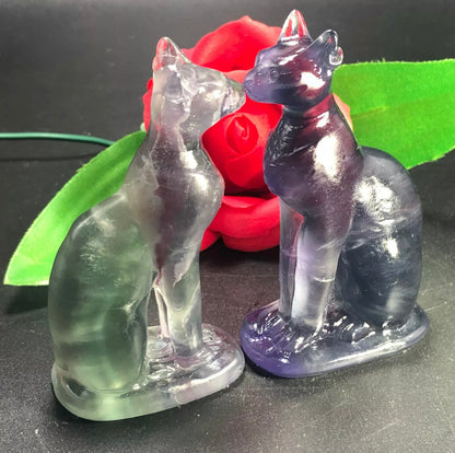 Fluorite Kitty Cat Figurine