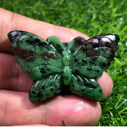 Natural Ruby Zoisite Semiprecious Gemstone crystal butterfly