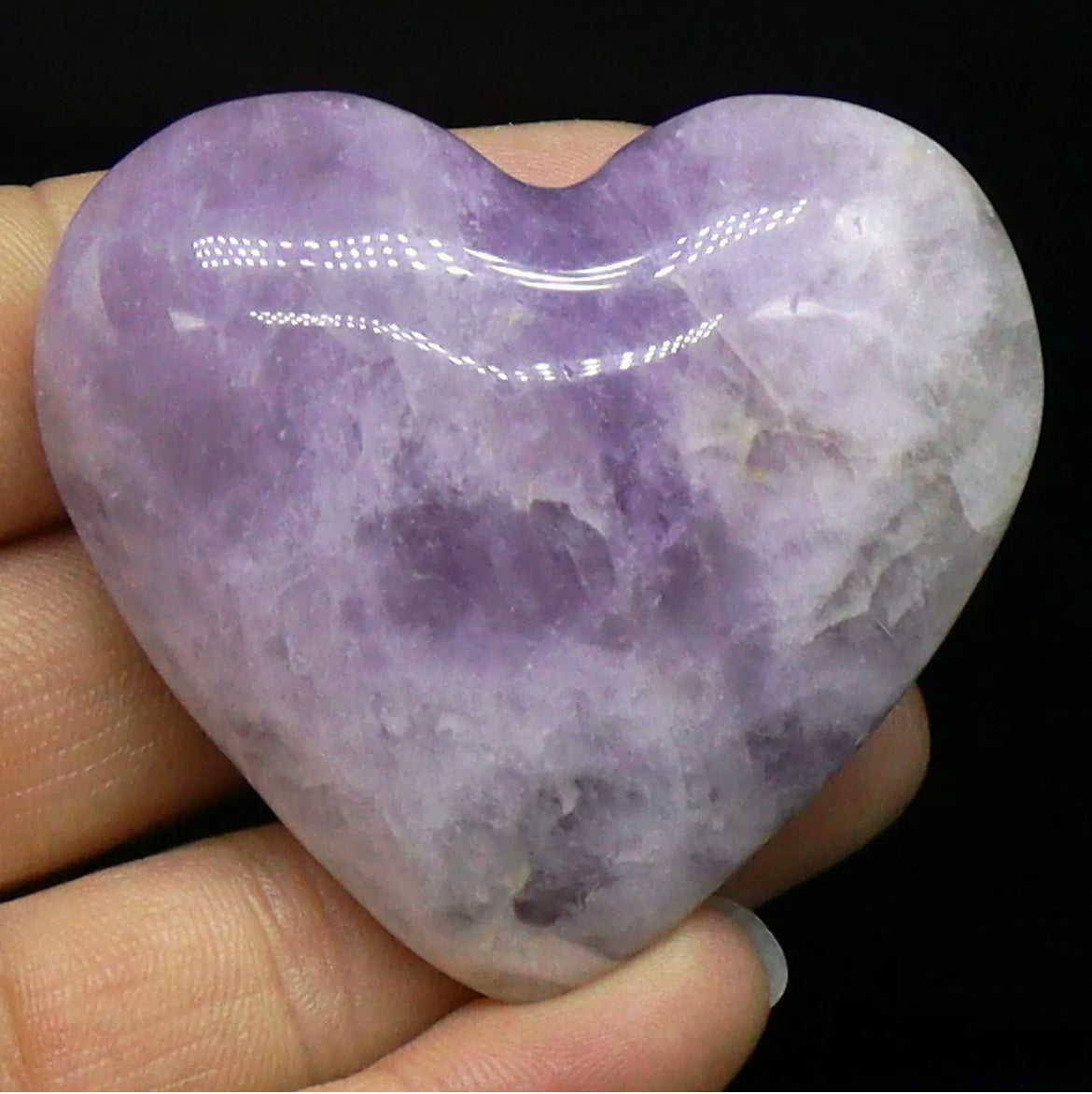 Natural Amethyst Gemstone crystal heart