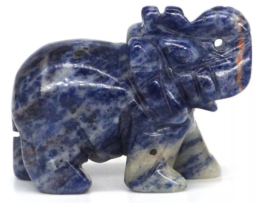 Natural Blue Sodalite gemstone carved elephant