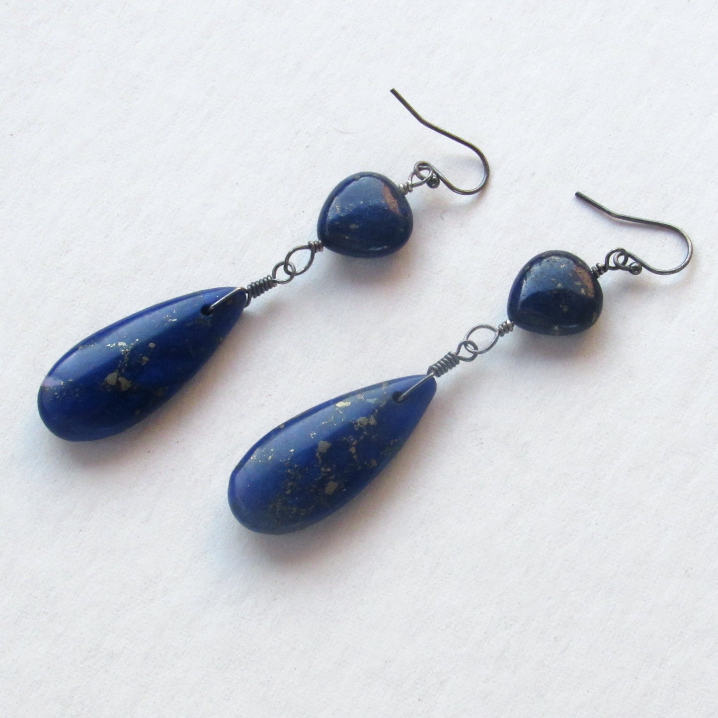 Lapis Lazuli gemstone Long Drop Earrings