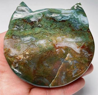 Natural Red Moss Agate Jewelry Dish