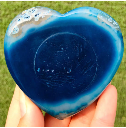 Blue Agate Geode Heart