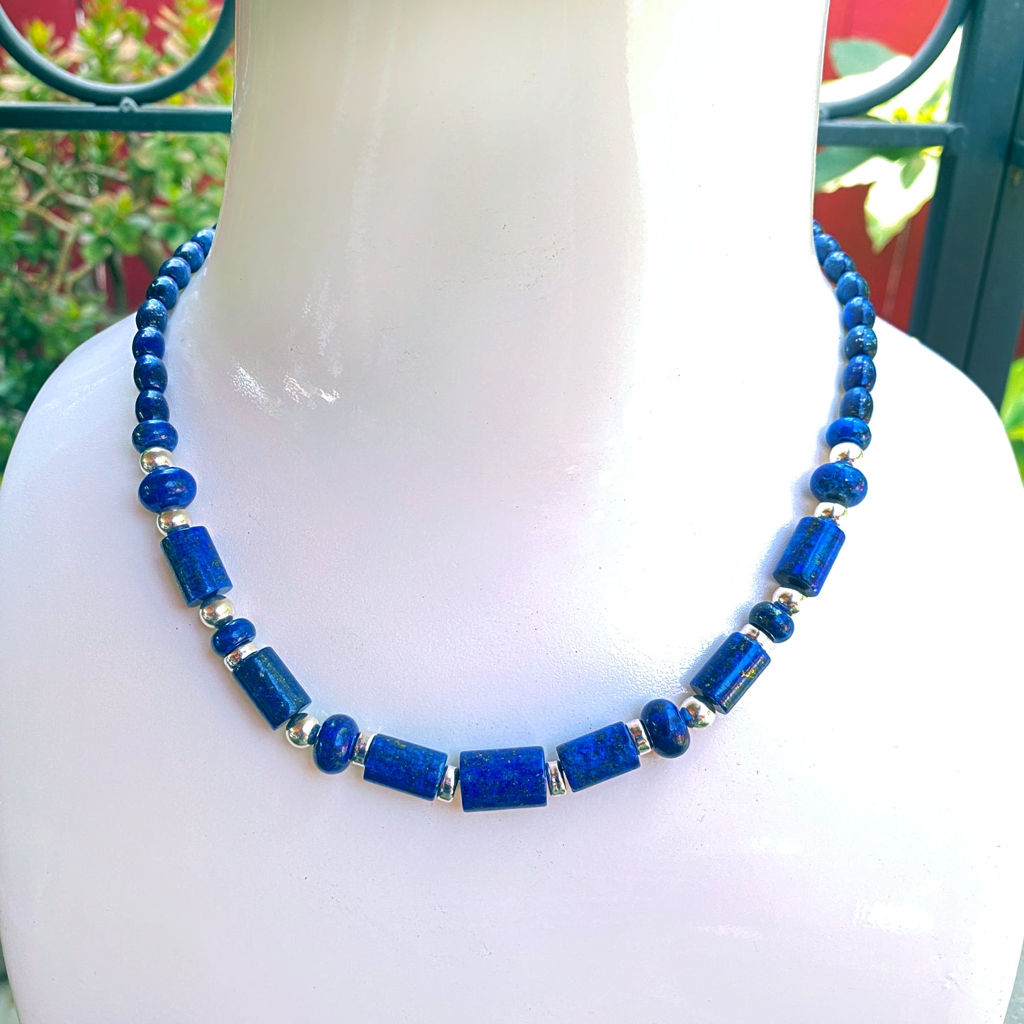 Lapis Lazuli and sterling silver Gemstone necklace
