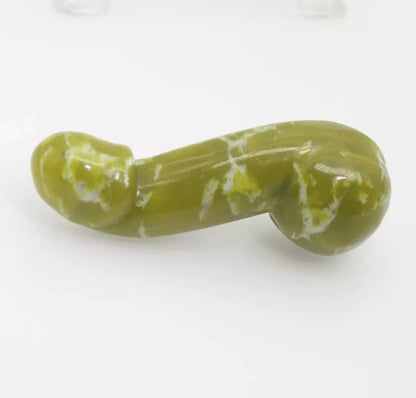 Natural Green Jade Carved Crystal Penis