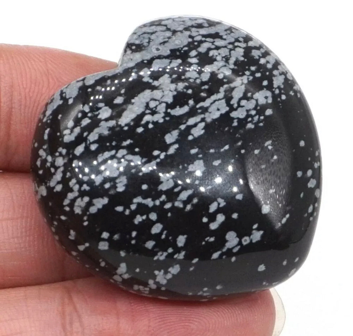 Natural Snowflake Obsidian Heart