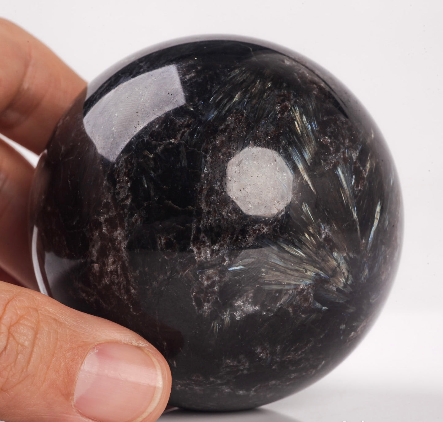 Natural Astrophyllite semiprecious gemstone crystal ball sphere