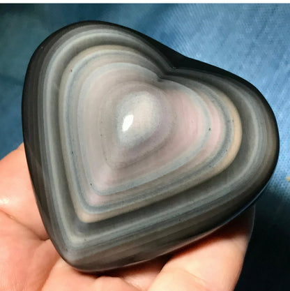 Natural Rainbow Obsidian Gemstone Heart