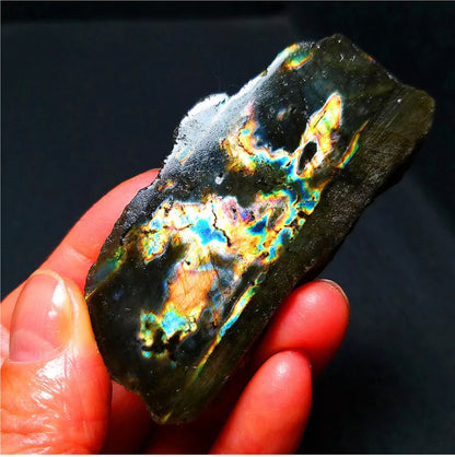 Natural Free Rough Form Labradorite Rock Crystal