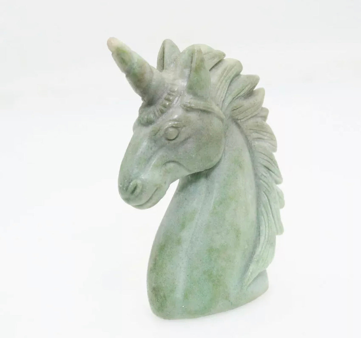 Natural Green Jasper gemstone carved Unicorn