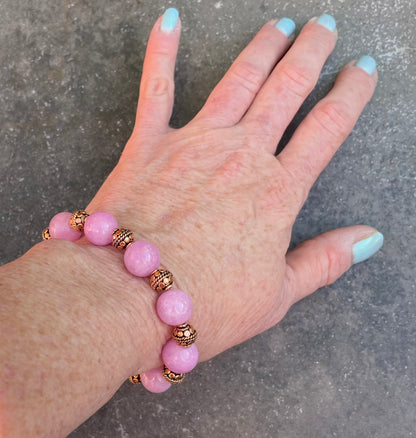 Kunzite gemstone and Copper Bracelet