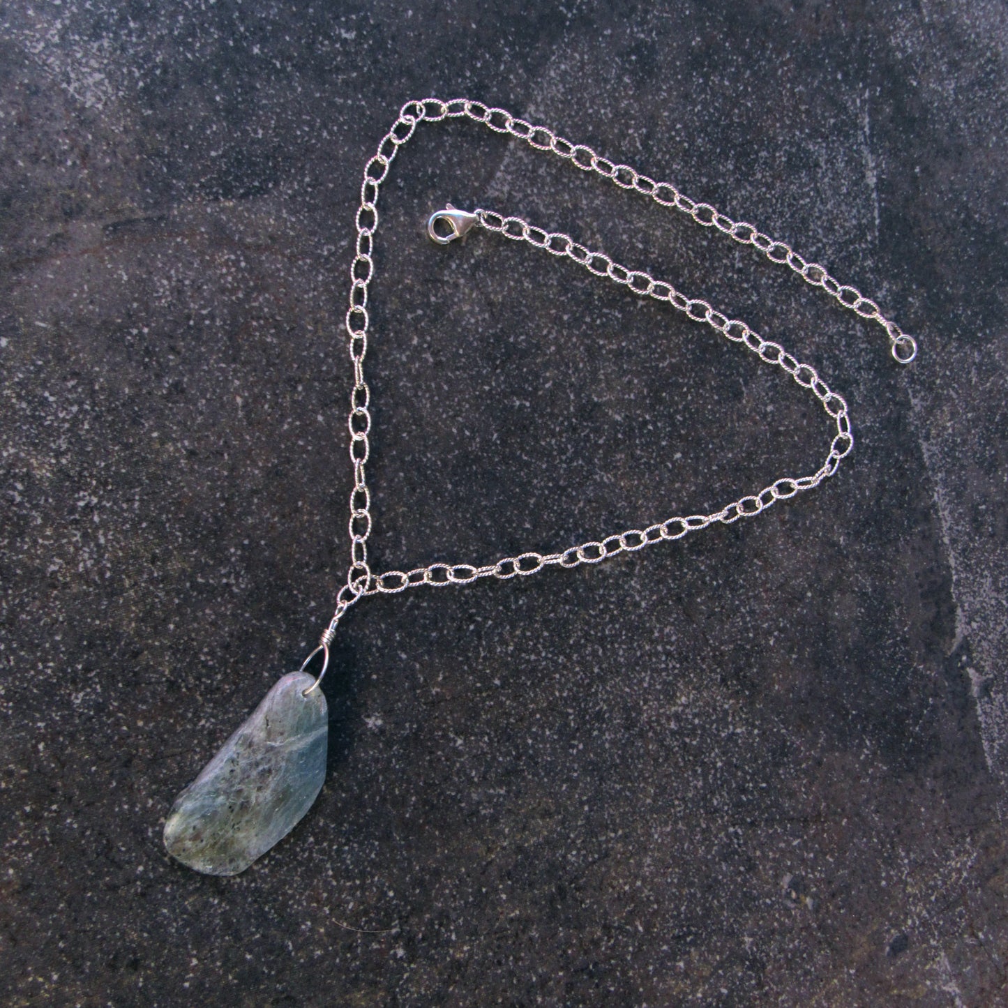 Labradorite gemstone on Sterling Silver chain Necklace