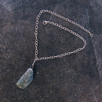 Labradorite gemstone on Sterling Silver chain Necklace