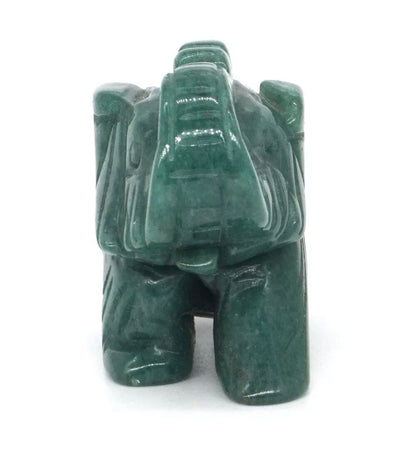 Natural Green Aventurine gemstone elephant figurine