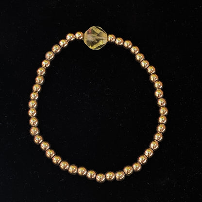 Topaz gemstone and Hematite Bracelets