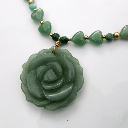 Green Aventurine, green onyx, emerald gemstone beaded necklace