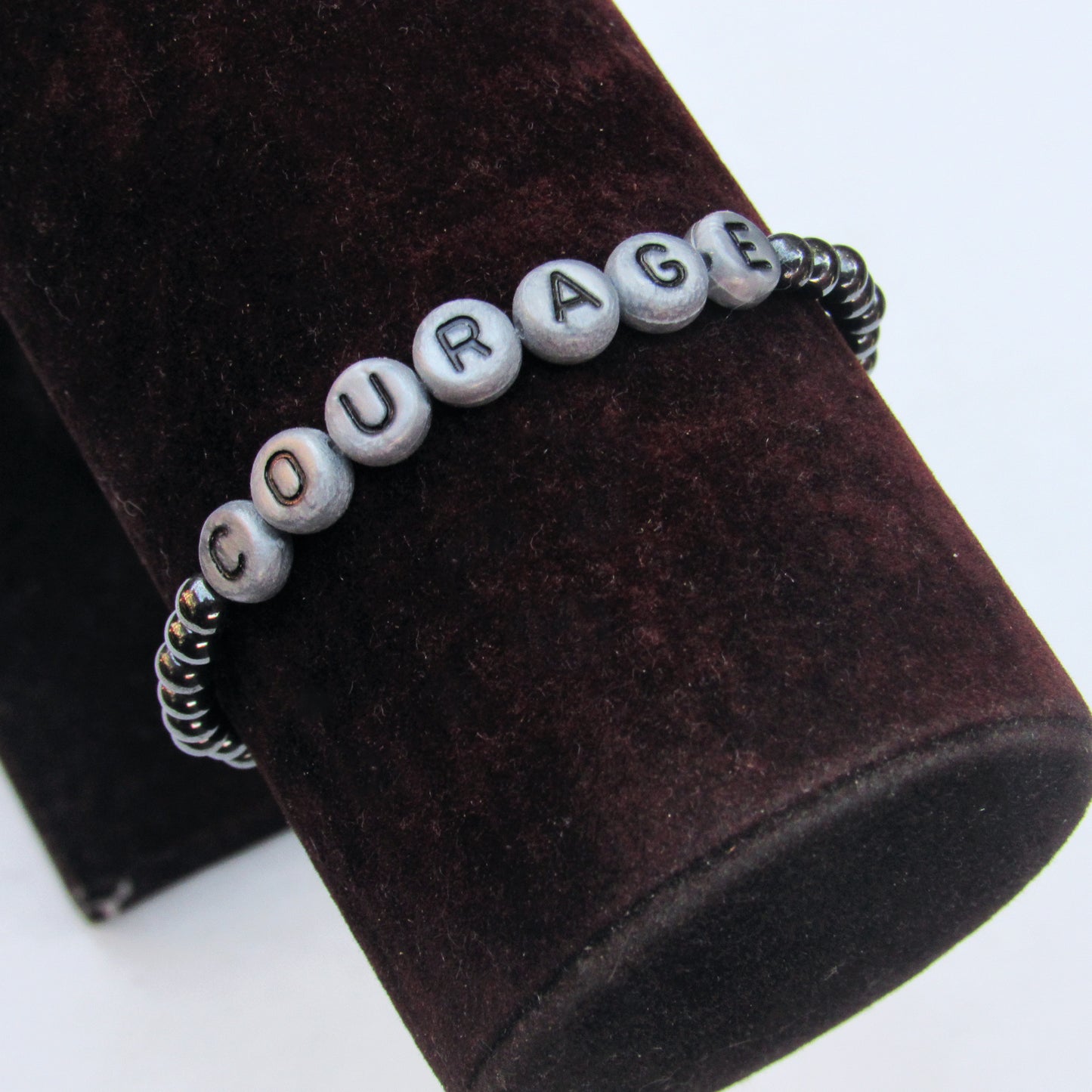 Hematite and Labradorite “Courage” Stretch Bracelet