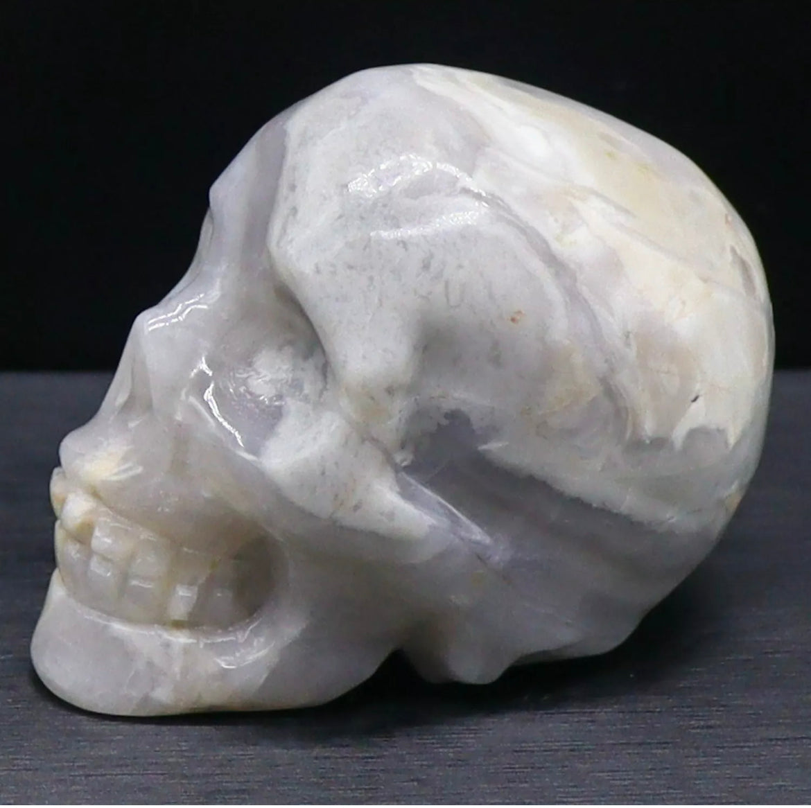 Natural White Agate Skull Crystal figurine