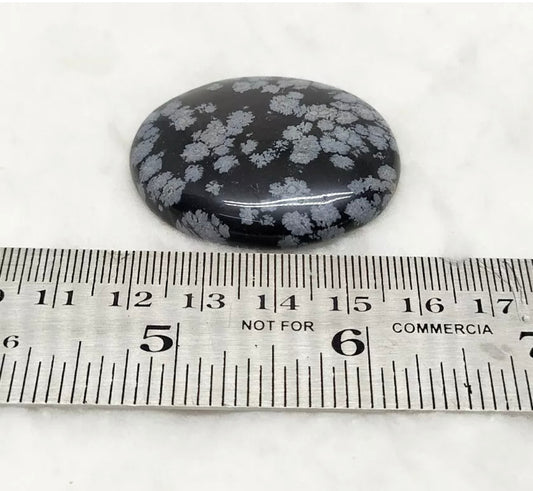 Natural Snowflake Obsidian Worry Stone