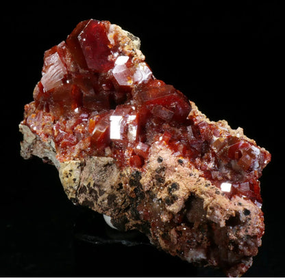 Superb Large Cherry Vanadinite Crystals on Matrix,  from Morocco!