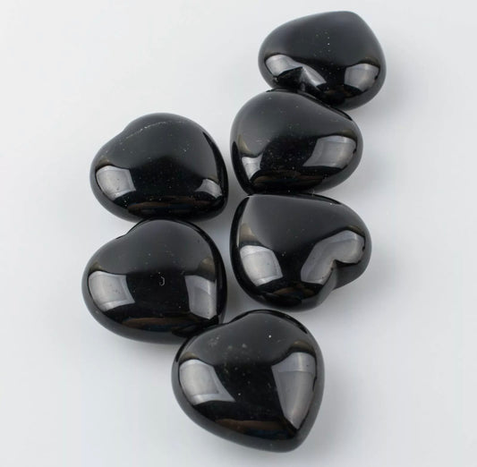 Natural Black Obsidian Heart