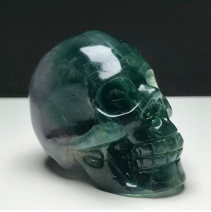 Fluorite gemstone. Hand-carved.  Exquisite Skull