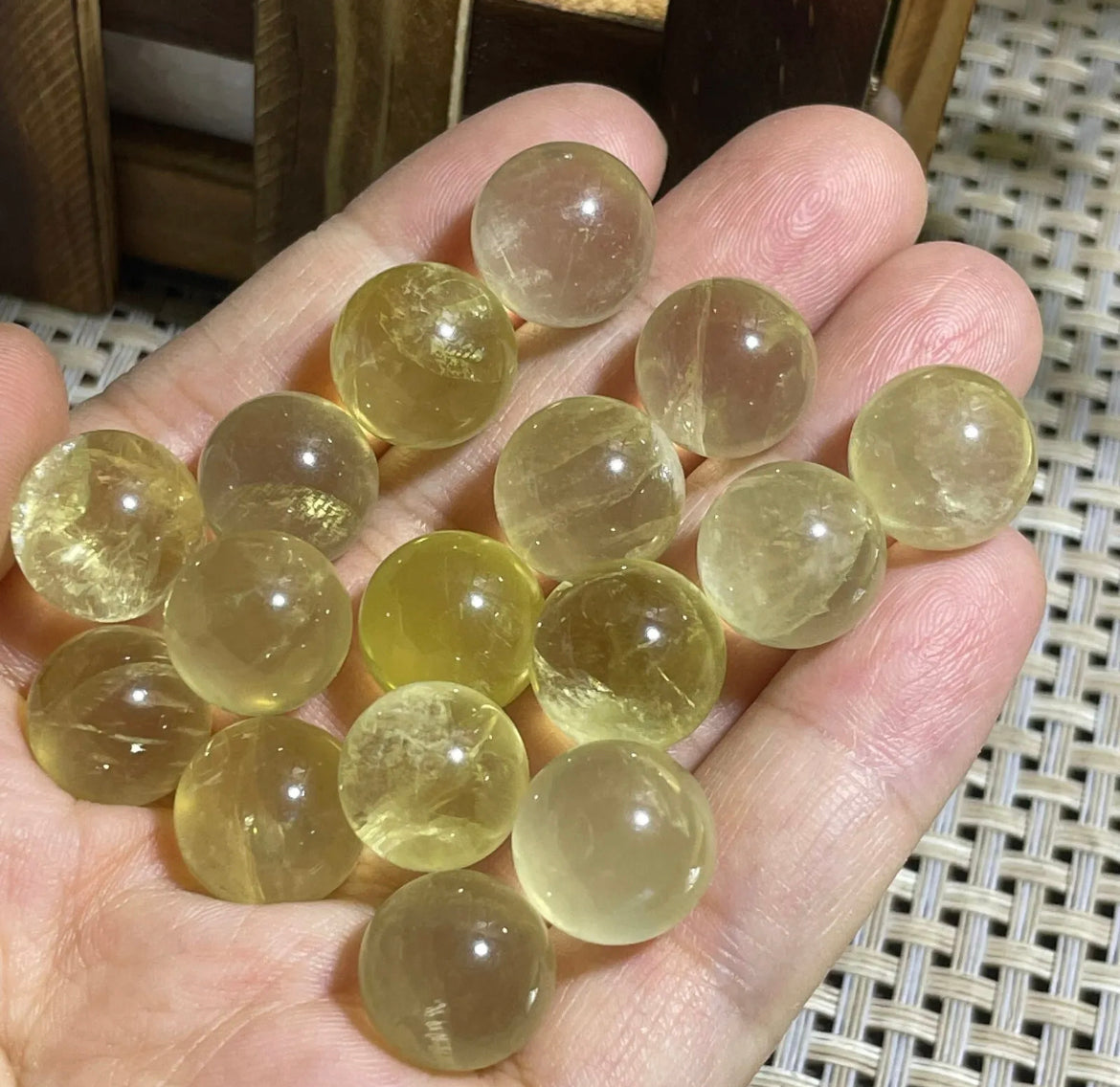 Natural citrine gemstone sphere