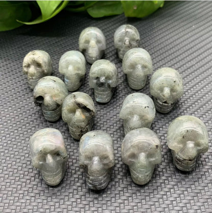 Natural Labradorite Mini Skull gmestone crystal Figurine