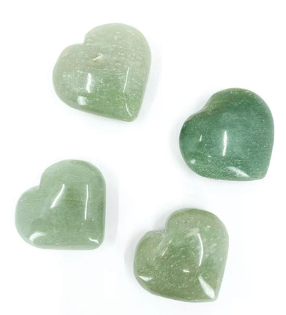 Aventurine gemstone carved puffy hearts