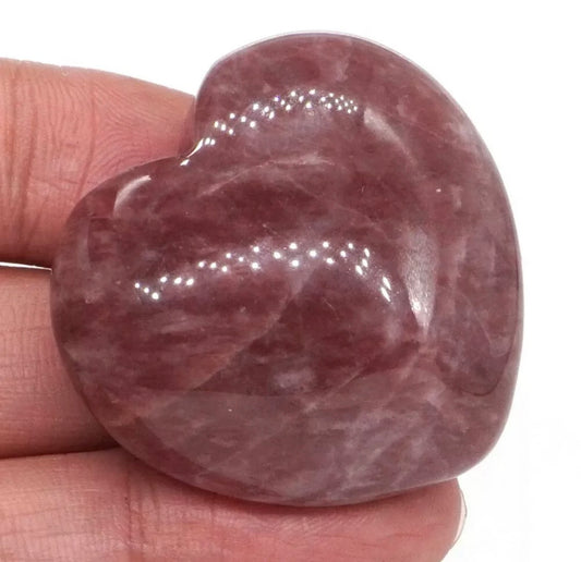 Genuine Strawberry Quartz gemstone carved Heart