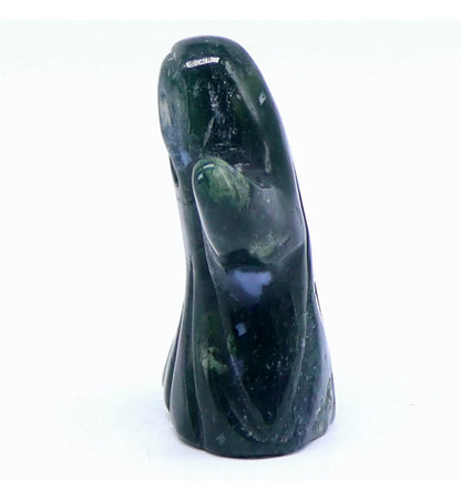 Natural Moss Agate gemstone carved Ghost