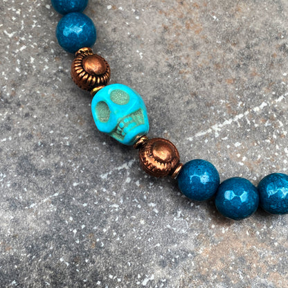 Men’s Bracelet with Apatite, Howlite, & Chrysocolla gemstones
