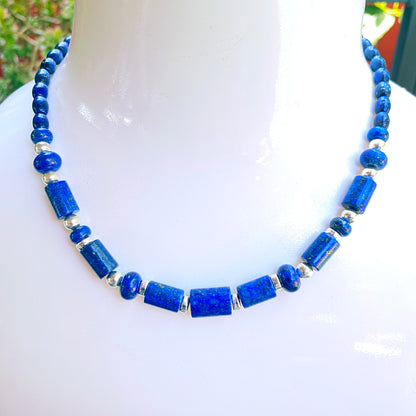 Lapis Lazuli and sterling silver Gemstone necklace