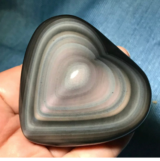 Natural Rainbow Obsidian Gemstone Heart