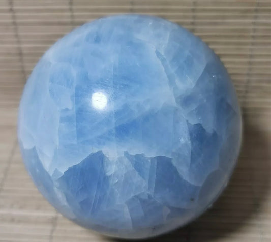 Natural Blue Calcite Gemstone Crystal Sphere