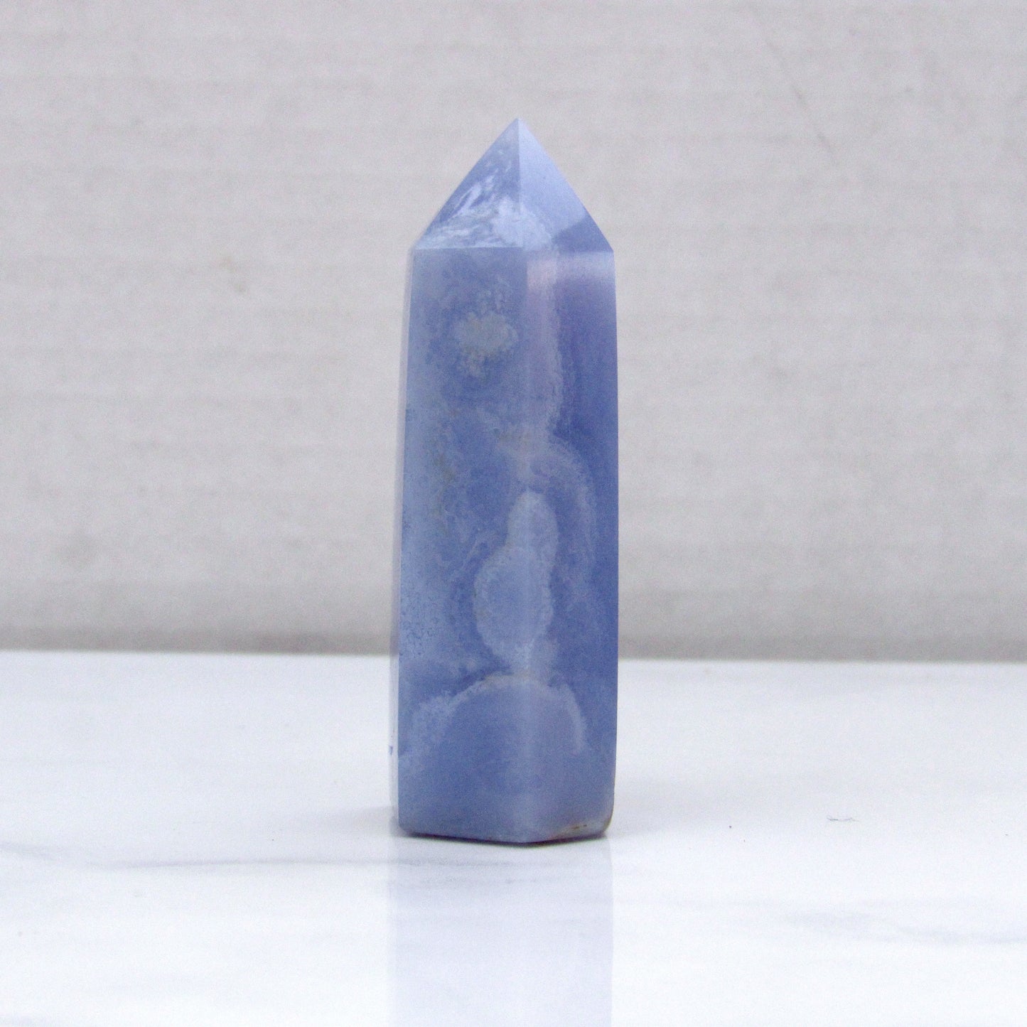 Natural Blue Lace Agate gemstone healing Wand