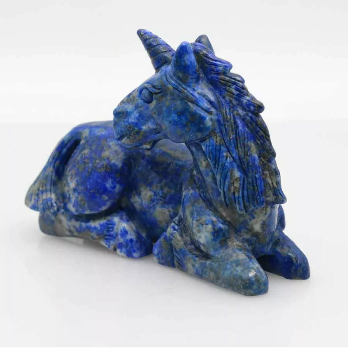 Natural Lapis Lazuli Gemstone Carved Unicorn Figurine