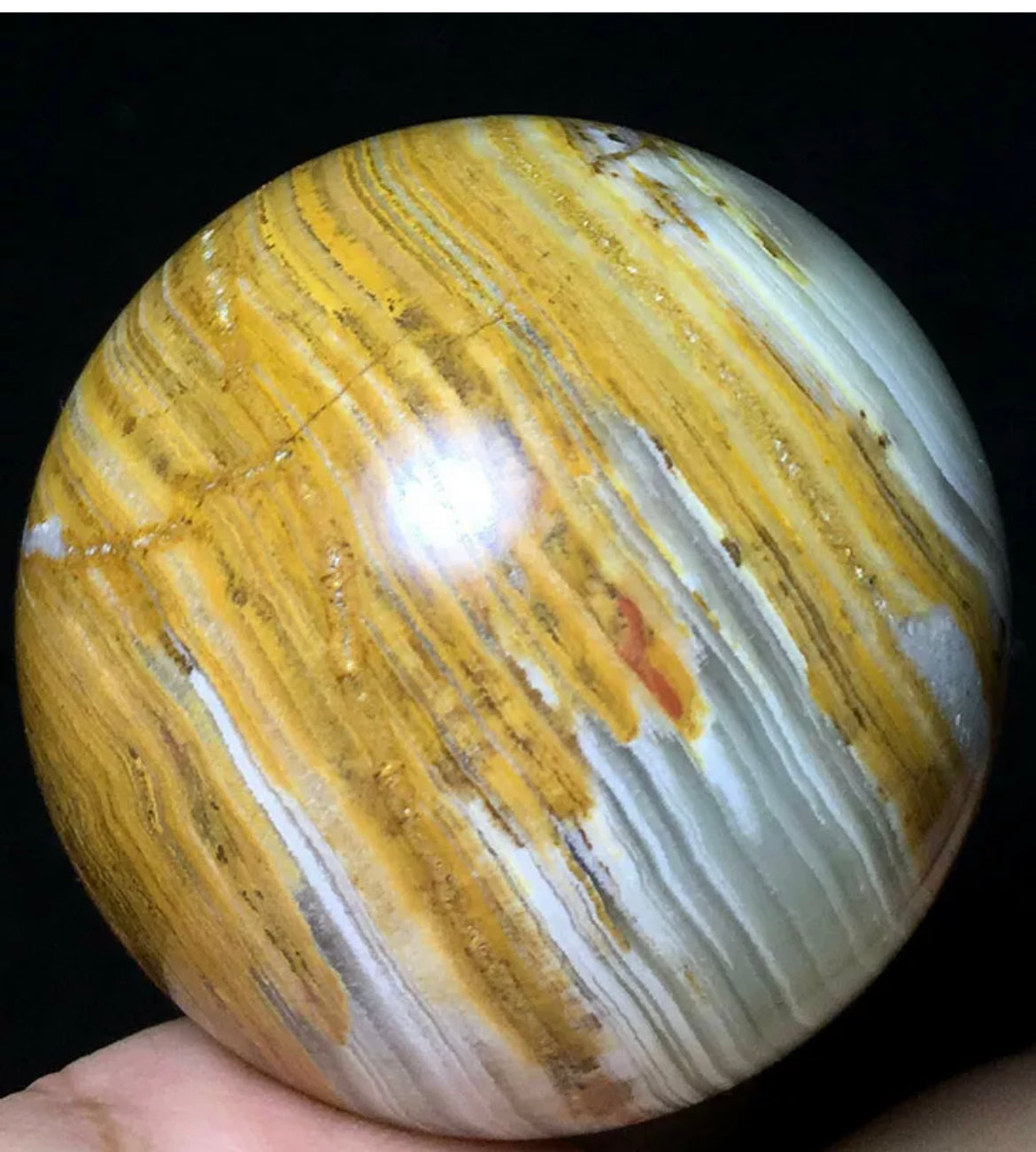 Natural Onyx Agate Sphere from Pakistan