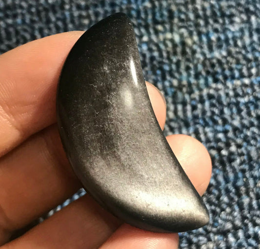 Natural Silver Obsidian Moon