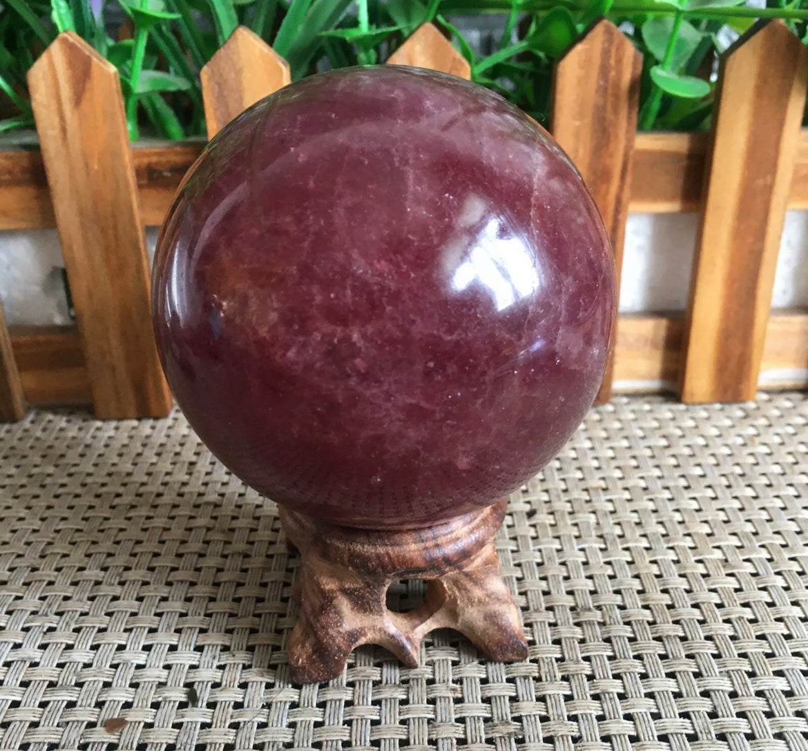 Strawberry Quartz gemstone Sphere