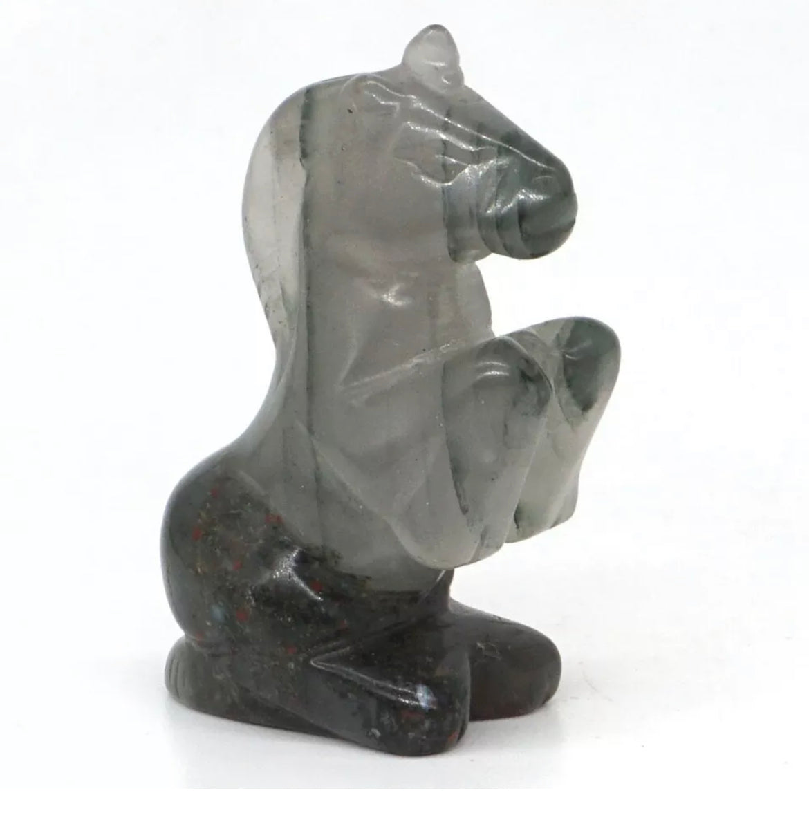 Natural African Bloodstone gemstone carved Unicorn Figurine