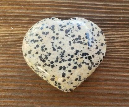Dalmatian Jasper gemstone Carved Crystal Heart