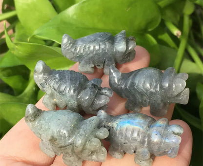 Natural Labradorite Crystal Dinosaur Figurine