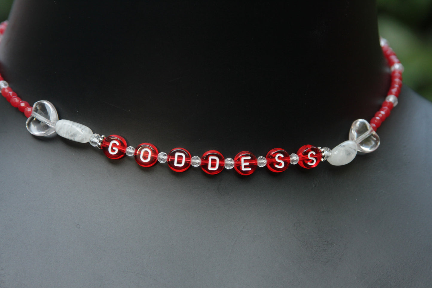 Women's Red Agate "GODDESS" gemstone choker necklace