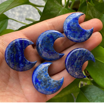 Natural Lapis lazuli gemstone crystal polished moon
