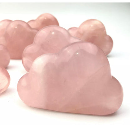 Natural Carved Rose Quartz Clouds semiprecious gemstones