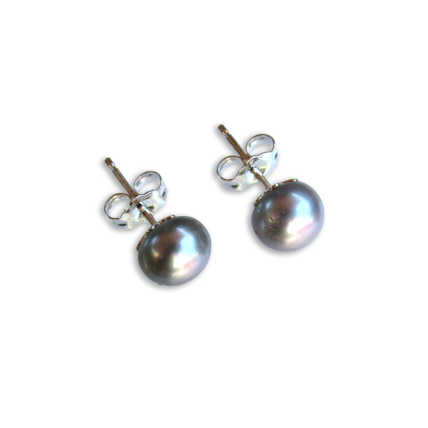 Pearl Stud Earrings on sterling silver