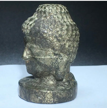 Natural Pyrite Buddha Head Figurine