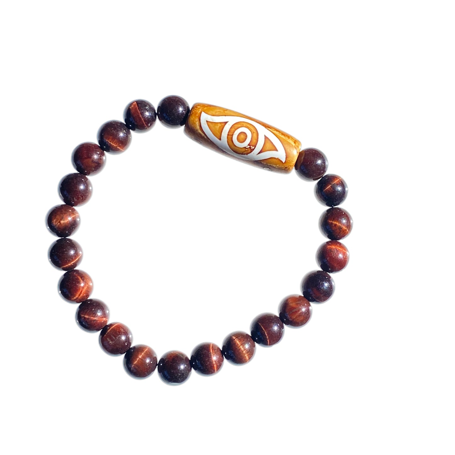 Tiger’s Eye gemstones and Tibetan Agate Bracelet
