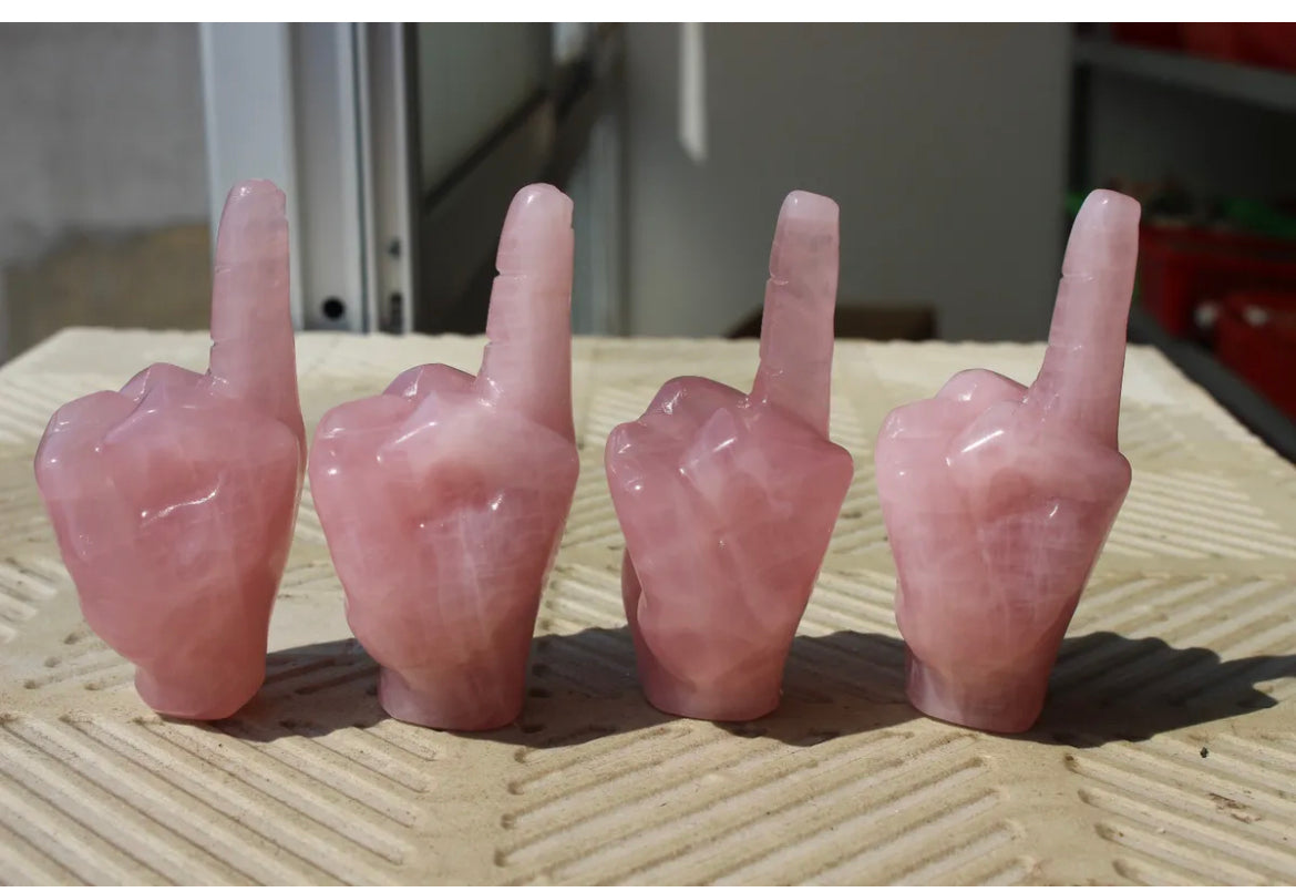 Rose Quartz Middle Finger